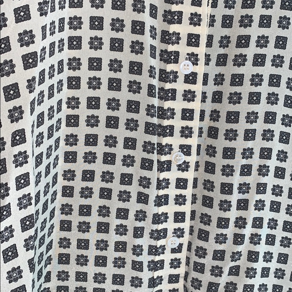 Joe Fresh Geometric Print Blouse Lightweight Work Office Chic Top Medium - Picture 2 of 5